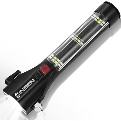 Safety Hammer Flashlight, Tactical Emergency Rescue Tool, LED High Lumens Rechargeable torch