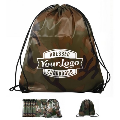 Camo Drawstring Backpack for Gym & Travel