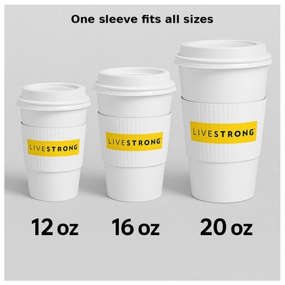One coffee sleeve fits 12–20 oz cups! Eco-Friendly, Fast 3-day production - White