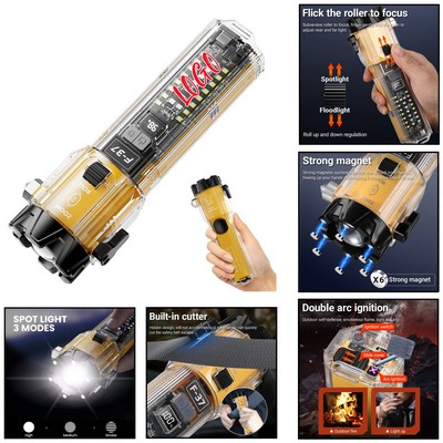 Emergency Car 3000Lm Flashlight With Seatbelt Cutter And Window Breaker
